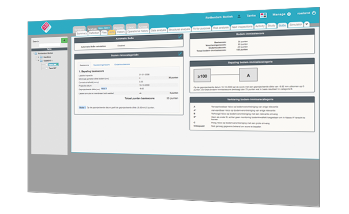 For Dutch operations, the BoBo-add-on includes the BoBo-analysis for tank storage operation RBIT360 BoBo addon screen image