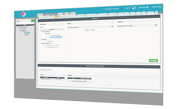 Simulate appropriate wind girder configurations RBIT360 Simulator screen image